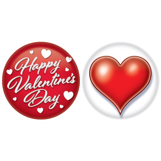 Michaels, Beistle 2" Red Valentine's Day Buttons, 6ct. – Category: Valentine's Party & Packaging
